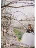 Black Lace Ivory Tulle Unique Wedding Dress